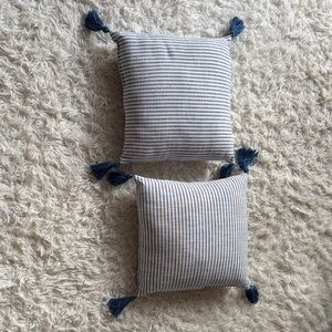 Striped Throw Pillows with Tassels
